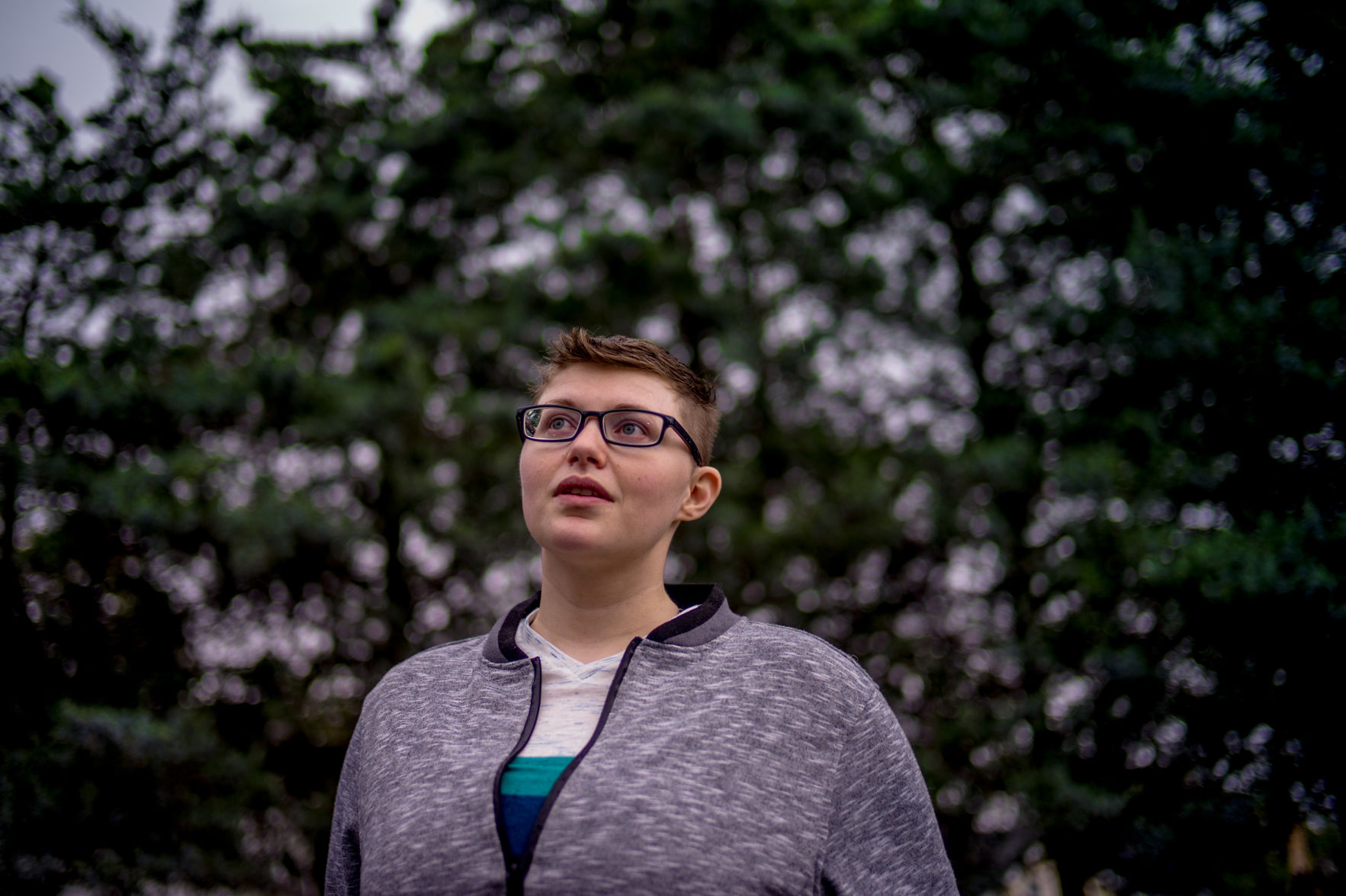Loucks poses for a portrait outside The Center Project